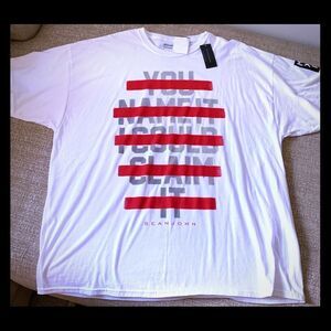 Sean John Graphic T Shirt Men's Size 4XB BIG White/Red NEW